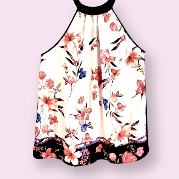 Scuba Neck Top, Sleeveless, Dark Navy & Floral, M, by Haptics - Picture 5 of 6